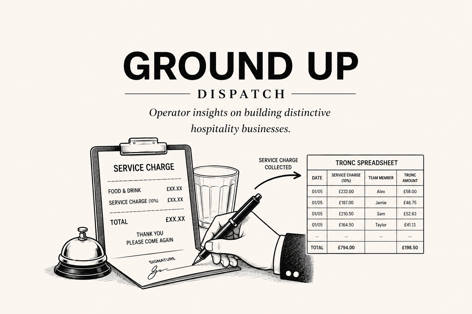 Ground Up Dispatch – The Service Charge Confession